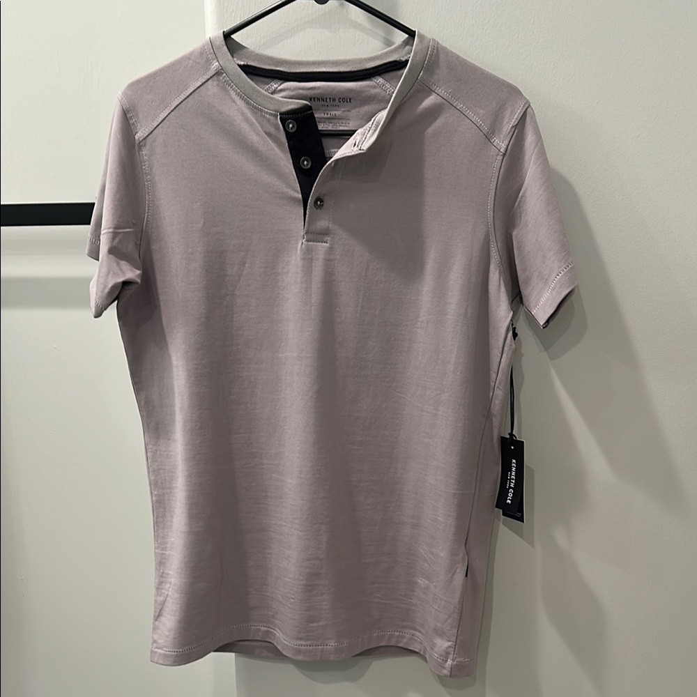 Kenneth Cole Men's Gray Henley Shirt